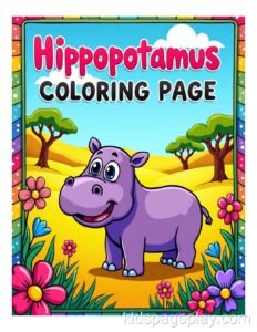 Hippopotamus Coloring Pages – Free Printable Coloring Sheets for Kids
