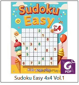 Sudoku Easy 4×4 vol.1 for Kids – Fun & Easy Brain Puzzle