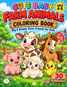 Cute Baby Farm Animals Coloring Pages – Free Printable Farm Animals for Kids